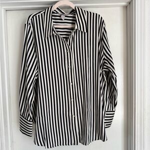 NWOT H&M Black/White Striped Blouse